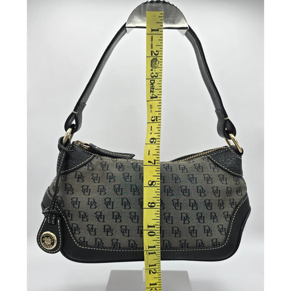 Dooney & Bourke Satchel Signature Pattern Gray Black H4 546786 11" x 4" x 5" - Picture 15 of 16